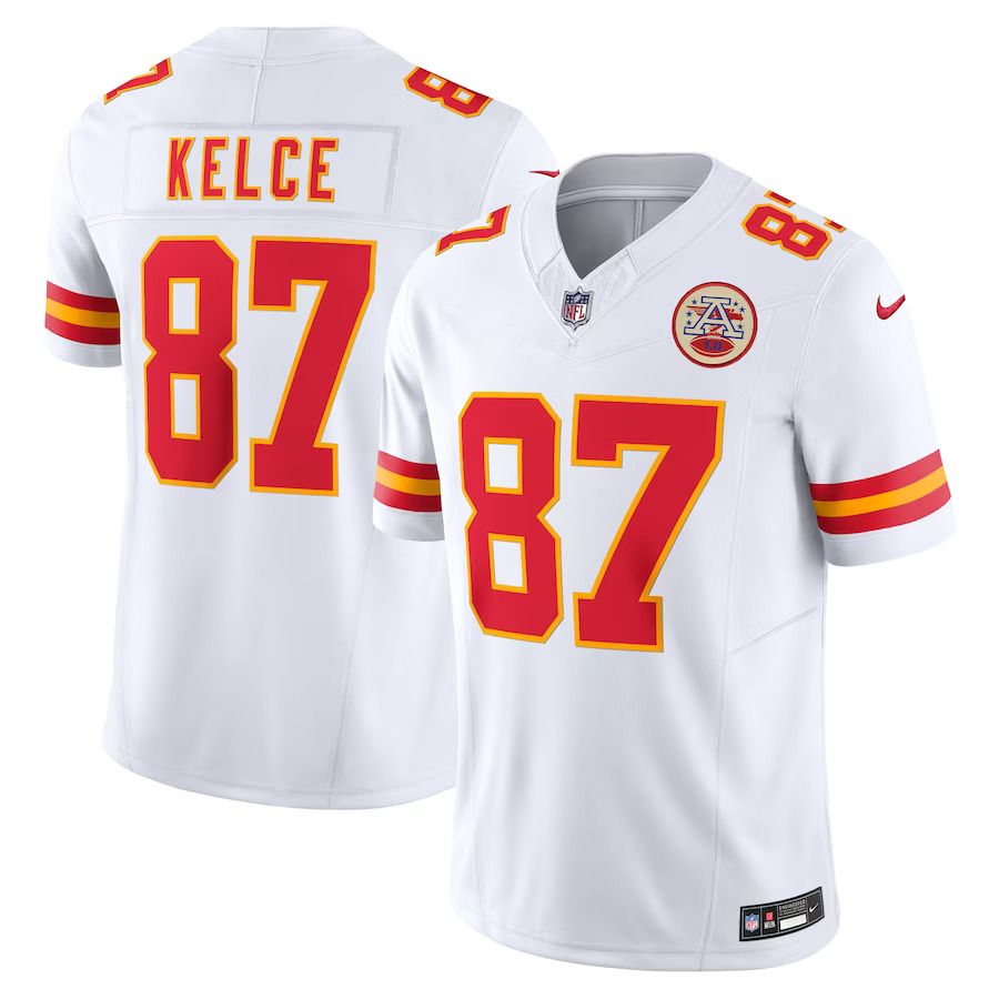 Men Kansas City Chiefs #87 Travis Kelce Nike White Vapor F.U.S.E. Limited NFL Jersey->kansas city chiefs->NFL Jersey